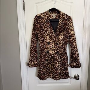Vertigo Paris Leopard Print Double-Breasted Coat
